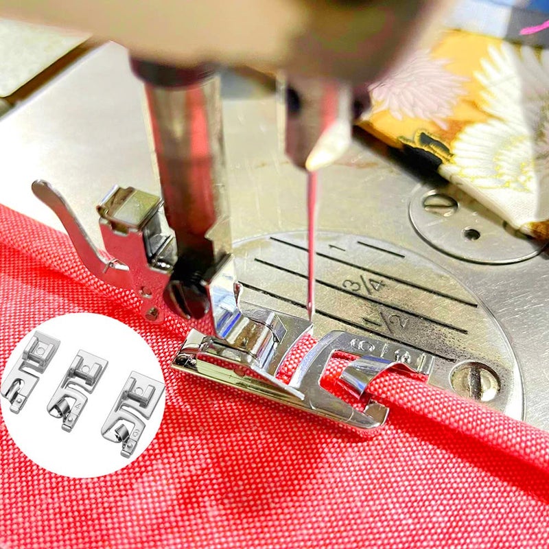 PannySewCraft Narrow Rolled Hem Foot 3 mm, 4 mm, 6 mm Fits All Low Shank Snap-On Singer, Brother, Babylock, Euro-Pro, Janome, Kenmore, White, Juki, New Home - Image 5